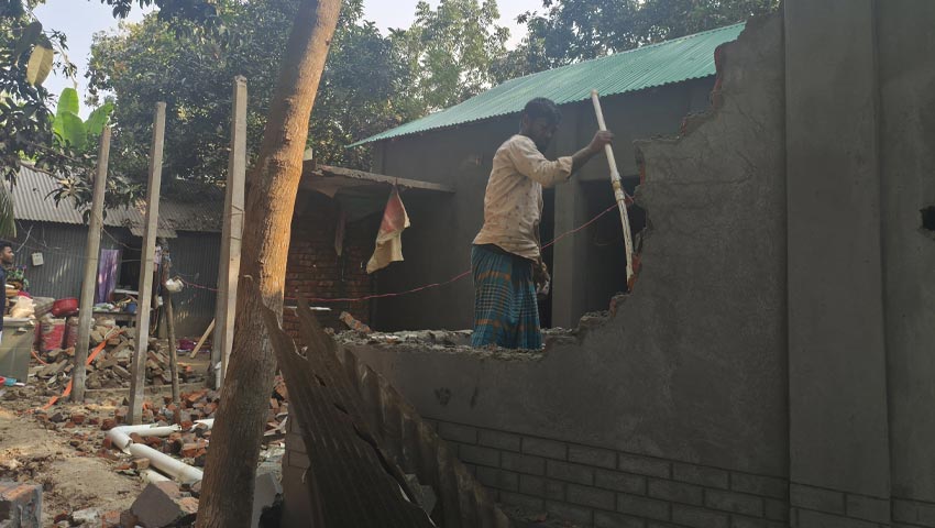 এনভি নিউজ ২৪ এ সংবাদ প্রকাশের পর সরকারি খাস জমি থেকে অবৈধ স্থাপনা উচ্ছেদ