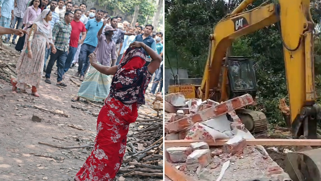 কেরানীগঞ্জে পুলিশ সদস্যের বাড়ি ভাঙচুর