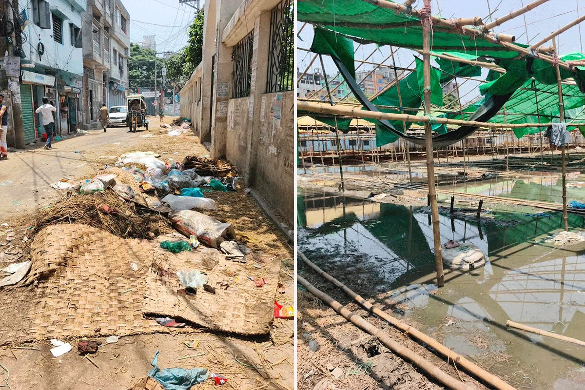 ঈদের ৭২ ঘণ্টা পরও কেরানীগঞ্জের হাটের বর্জ্য অপসারণ হয়নি, জনদুর্ভোগ চরমে